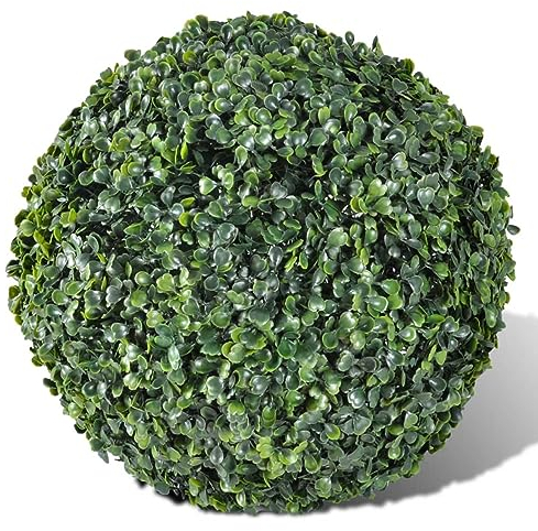 Kavolet Buchsbaumkugeln 2 STK. Ø 27 cm Künstlich Formschnitt-Kugel, Garten Deko Buchsbaum Kugel künstlich Kunstpflanze, Buchsbaum Schablone Kugel, Künstliche Pflanzen Buchskugel