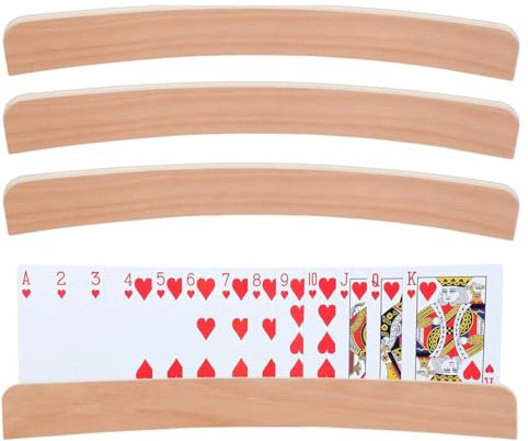 Dimoxii 4 Stück Kartenhalter Spielkarten Kartenständer Freisprech Holz Spielkartenständer Kinder Spielkartenhalter Halt für Spielkarten Kartenhalter