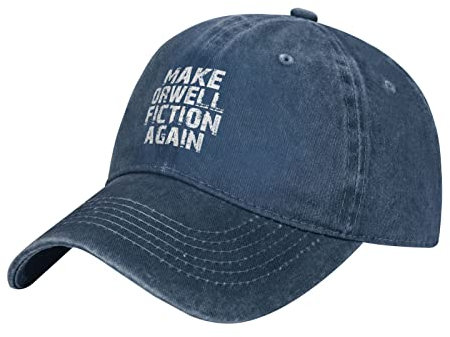 FWJZDSP Make Orwell Fiction Again Unisex Baseballkappe, Vintage-Baumwolle, für Herren und Damen, niedriges Profil, verstellbar, Schwarz