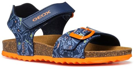 Geox J GHITA BOY B, Sandale garçon, Navy/Multicolor,