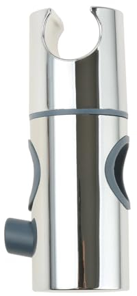 AQXYWUIO Soporte de cabezal de riel de ducha de repuesto, 5 colores, soporte de Clip de ducha ajustable, deslizador de cabezal de ducha, productos de baño(Chrome plated)
