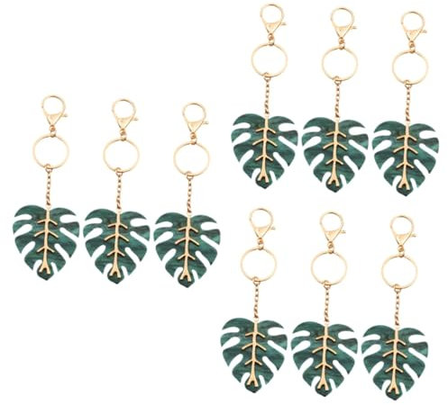 SOIMISS 9pcs Leaf Keychain Decorative Leaf Shaped Keyrings Metal Keychain for Bags Purses Car Keys for Parties Special Occasions Stylish Hanging Ornament