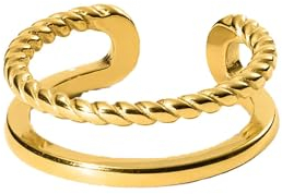 Purelei® Mau Ring Adjustable – Verstellbarer Ring in Gold, Silber und Roségold – Elegantes Design mit gedrehter Optik – Größen S/M und M/L – Hochwertiger Edelstahl (M/L, Gold)