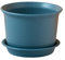 tuwiwol Pot de Fleur Seau Salon Balcon Jardin Trous de Drainage Pot de Fleurs jardinière succulente conteneur avec Soucoupe Fournitures ménagères, Bleu, L【diamètre 18cm】