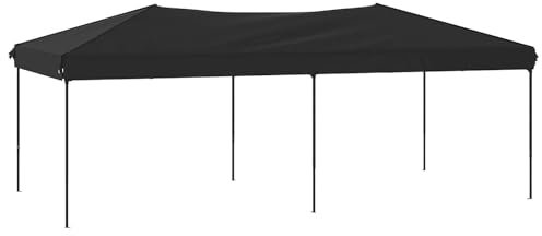 CLALER Partyzelt 3x6 m Wasserdicht Stabil Winterfest, UV-Schutz Faltbar Camping Garten Faltpavillon Gartenpavillon Pavillon, Schwarz