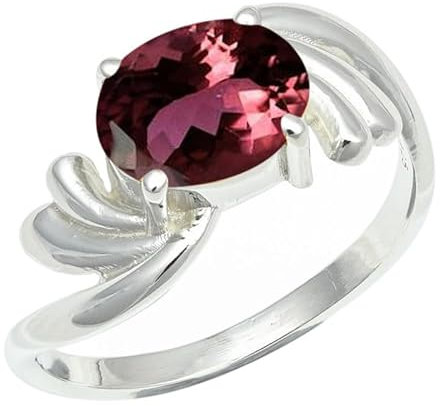 JEWELFORCE Tourmaline rose cultivée en laboratoire pierre précieuse 925 bague en argent Sterling hommes femmes déclaration cadeau bague bijoux faits à la main JSR-1259AR_68 (21.6)