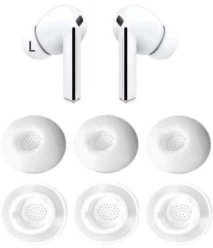 Replacement for Galaxy Buds 3 Pro Ear Tip, Earbuds Tips Silicone Ear Tips Compatible with Galaxy Buds 3 Pro, Large Size 3 Pairs,White 913w L