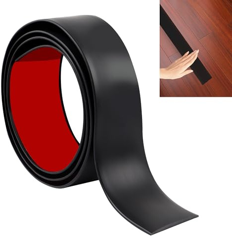 JUNART 100cm×4cm Laminate Flooring Threshold Transition Strip, Self Adhesive Vinyl Floor Strip, Tiles or Carpet Edge Transition Trim(Black)