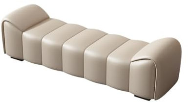 HADECOLL Fußbank, Lederpolsterbank, Ottomane, Bank Mit Armlehnen, D120*50 * 52Cm