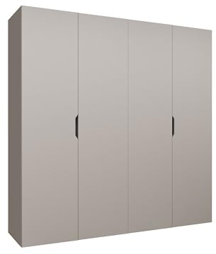 Mirjan24 Kleiderschrank mit Einlegeböden und Kleiderstange Midere 200, Vielseitiger Drehtürenschrank, Elegantes Kleiderschrank 4-türig (Cashmere)