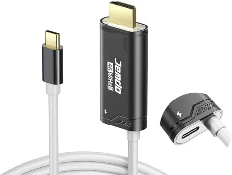 JEMDO Switch 2 HDMI Cable Dock Base Station,4K 60 Hz 18 Gbps USB C 3.2 to HDMI 2.0 6.6 ft,100 W PD Play While Charging,Portable Travel TV Adapter Cord Compatible with Nintendo Switch 2/2017/OLED,Black