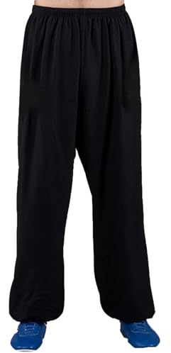 Pantaloni di Tai Cotone E Pantaloni di Arti Marziali di Lino Kung Fu Sciolte Pantaloni Tai Chi per Uomini Donne(Size:L,Color:C)