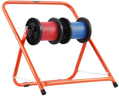 VEVOR Wire Spool Holder, Steel Frame, Foldable Cable Dispenser, Load Capacity 45kg, Portable Wire Dispenser for Storage Spools 50cm Diameter in Various Conditions