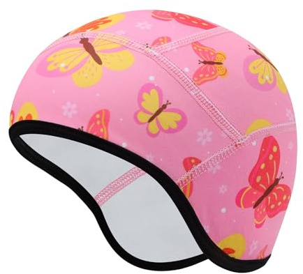 Risipu Kinder Helmmütze Warme Wintermütze Futter für Fahrradhelm Ski Skull Cap mit Ohrenschutz Elastische Mütze für Jungen Mädchen