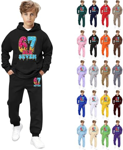 Jogginganzug Kinder Jungen Trainingsanzug Teenager Hoodie Mädchen Kapuzenpullover Unisex Jogginghose Set Hausanzug Teenager Jogginganzug Sport Kleidung Geschenk Sport Anzug Jungen Trainingsanzug