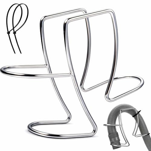 LEONTOOL Washing Machine Drain Hose Holder with 2 Zip Ties Adjustable Utility Sink Clamp Hook 304 Stainless Steel Drain Clamp Universal Utility Sink Hose Clamp Fits All Tub Pipe