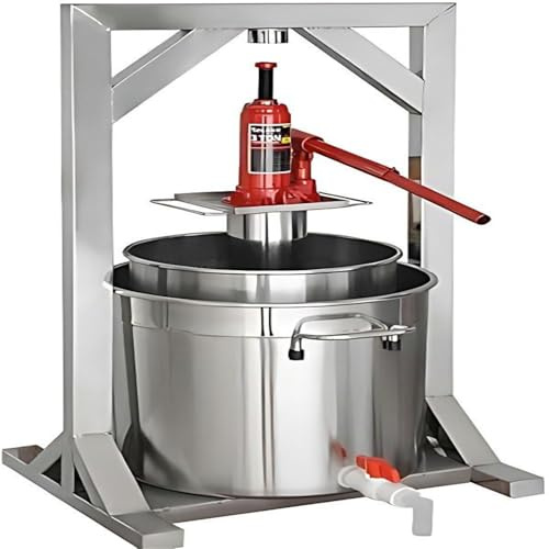 HajMyrdonyx 12/22/36l Edelstahl-Fruchtpresse, Manuelle Honigpresse Mit Hydraulik, Öl-Trester- Und Honigwabenpresse Für Apfelwein, Traubenpresse, Weinherstellung, Obst, DIY Ausrüstung 12L