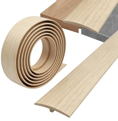 Übergangsprofil, T Profil Übergangsleiste Selbstklebend, Übergangsprofil Selbstklebend,Übergangsleiste Boden,Türschwellen Leiste PVC Flache Spaltabdeckung für Türschwellen (Ahorn, 5cm x 3m)