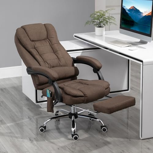 ATOMSTACK MAKER HOMELEN Fauteuil de Bureau Direction massant Chauffant, Hauteur réglable, Dossier inclinable, Repose-Pied + Coussin Lombaire, 6 Points de Massage vibratoire – Noir