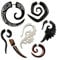 Fly Style 1 Stück Ohrringe Ohrstecker Fake Expander Spirale Ohrdehner Holz, Horn oder Knochen - Natur Schmuck, Modelle:Holz Spirale weiße Blüten handbemalt