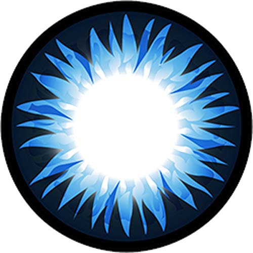 Matlens - GEOLICA Farbige Kontaktlinsen ohne Stärke blau blue GEO Extra Bella Big eyes WBS-202 circle lens 2 Linsen 1 Kontaktlinsenbehälter 1 Pflegemittel 50ml