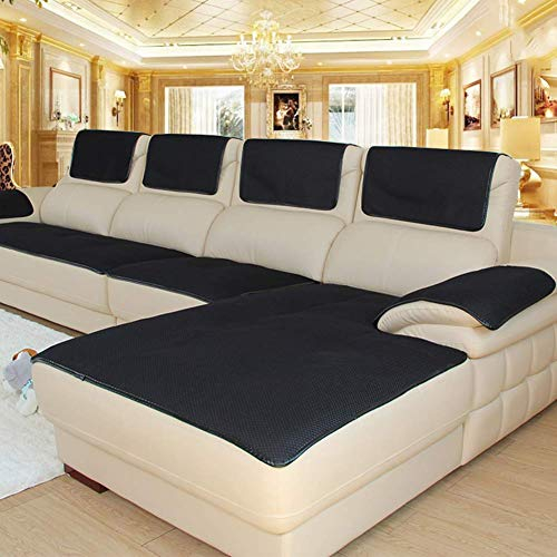 Dick Anti-rutsch Sofa Abdeckung, Multi-Size Sofa Schutz schonbezug, Sofabezüge,Sofa Arm Covers, Sofa Überwürfe Für ledersofa Verkauft in stück -schwarz 80x160cm(31x63inch)