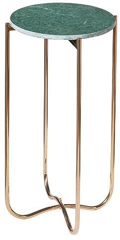 cagü Design Beistelltisch FLORENTIN Grün Marmor mit Gold Gestell 35cm