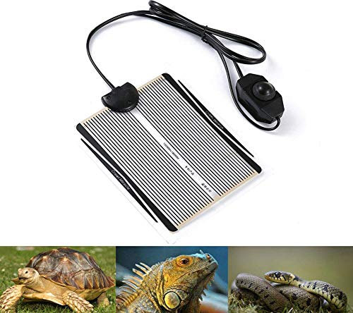 DesignerBox Reptile Heat Mat, 5W Adjustable Under Tank Heater with Temperature Control Reptile Heat Pad for Reptiles Snake Lizard Turtle Gecko Spider Scorpion Frog Tortoise Plant Box (5W)