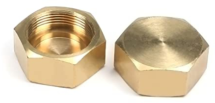 Othmro 2 Stück Rohrverschraubungsventilkappe, Messing-Sechskant-Innengewinde-Schlauchverbinder, 5/8 mm Innengewinde, Sechskant-Kompressions-Absperrventil-Anschluss für Garten und Außenwasserleitungen