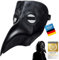 Pest-Doktor Schnabel-Maske Rabenmaske Vogel Cosplay Steampunk Seuchen-Doktor Halloween & Karneval aus PU-Leder (Schnabelmaske)