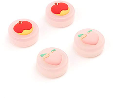 DLseego Thumb Grips Set, 4 PCS Thumbsticks Cover Silikon Joystick Caps für Switch/Switch Lite, Cute Fruit Pattern Analog Stick Caps für Joy-Con Controller, Rosa