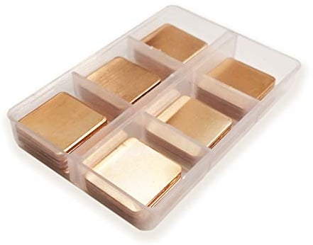 Easycargo 40pcs 6 Größen 20mm Copper Pad Shim Thermal Kit, Kühler Copper Pad Kühlkörper zur Kühlung CPU GPU VGA RAM SSD NVMe M.2 PS5