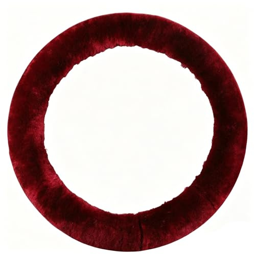Sisha-A Lenkradbezug aus 100% Australischem Schaffell – Flauschig Warmer, langlebiger & elastischer Schutz für Lenkräder 35-42 cm Durchmesser (Klaretrot)