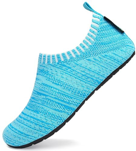 SAGUARO Escarpines Niño Niña Zapatos de Agua Antideslizante Zapatillas Agua Respirable Playa Escarpines Piscina-Ligeras Casa Azul, Gr.24/25 EU
