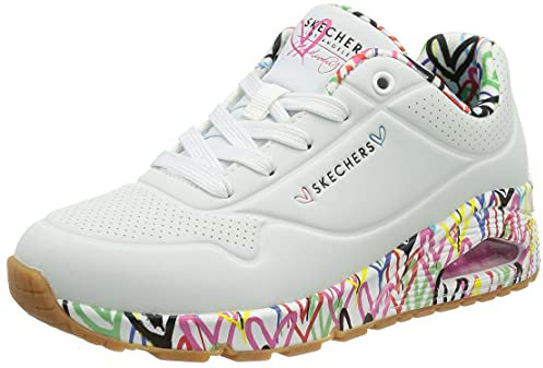Skechers Uno Loving Love, Zapatillas Mujer, White Multicolor, 41 EU