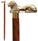 Ajuny Walking Sticks für Männer Frauen Senioren Braun Holz Faltbare dekorative Stöcke mit Lion Messing Griff 36 Zoll