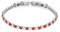 JewelryWe Tennisarmband Damen Armband mit Zirkonia: Rot/Silber Edelstahl Tennis Armband Verstellbar Armkette Armreif Fußkettchen mit abnehmbarem Verschluss Elegant Schmuck 3mm Breit 19cm Länge