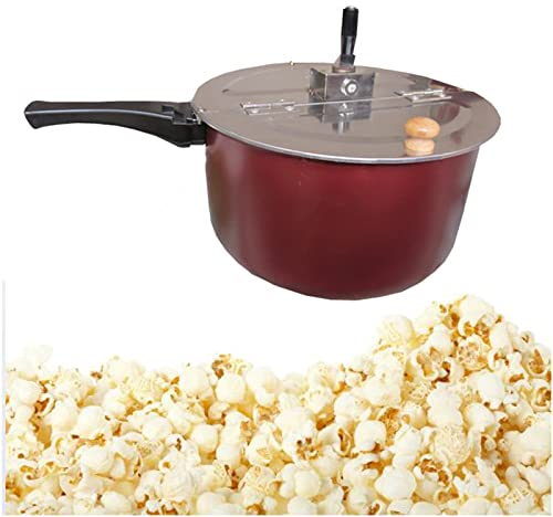 YC° Popcorn/Snack Maker Popcorn Popper Machine Old-fashioned Household Hand Crank Stainless Steel Stovetop
