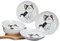 Juego de 5 platos de cerámica con bonito diseño de gato, platos grandes de porcelana de 7.3 pulgadas, platos de postre de cerámica para filetes, pasta, pizza, aperitivos (vajilla apta para
