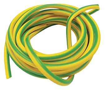 KafTon Cable eléctrico de PVC con mangas de color verde y amarillo, azul, marrón, negro (5 mm, verde/amarillo)