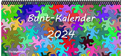 Tischkalender 2024: XL-Tischkalender, Bunt-Kalender Echsen , 13,5 x 29,7 cm, quer