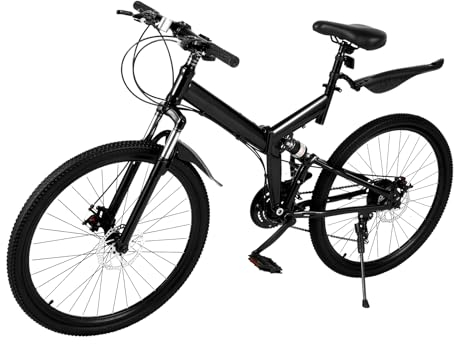 KOLHGNSE 26 Zoll Mountainbike Klappfahrrad 21-Gang Klappbar Rennrad MTB Erwachsenen Camping Fahrrad bis 150 kg für Männer, Frauen