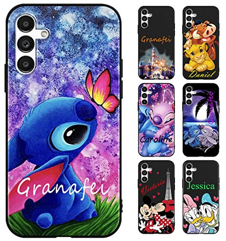 Personalisierte Handyhülle für Samsung Galaxy A13 5G Hülle 6,5,Anime Stitch Motiv Personalisiert Benutzerdefinierte Name Text Individuelle Case Weiche TPU Stoßfest Silikon Custom Schutzhülle
