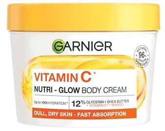 Garnier Body Butter Vitamin C Nutri Glow Hydration For Dry Dull Skin, 380ml | Fast Absorbing, Vegan Formula, Instant Skin Hydration, Approved By Cruelty Free International, 380ml