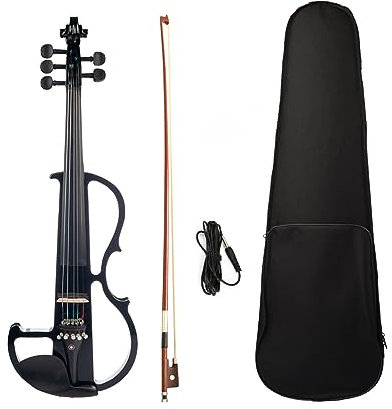 Violino Pratica Violino Elettrico A 5 Corde Violino Elettrico Violino Misura 4/4 con Custodia per Corde Ponte Ad Arco (Color : BK 5 String)