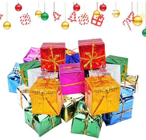 ZIOYA 96 Pezzi Mini Confezione Regalo Ornamenti Albero di Natale Pacchetti per Albero di Natale per Albero di Natale Decorazione per Interni ed Esterni Adatto a Natale