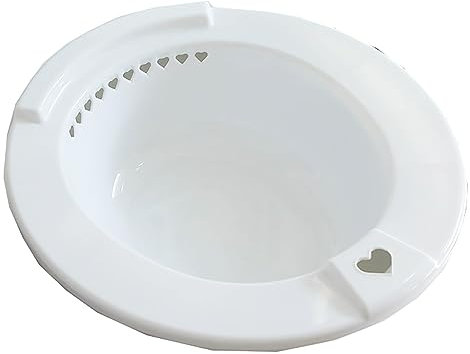 Sitzbäder, Salzwanne für Damen und Herren, Sitzbad für Toiletten-Hämorrhoiden, Postpartum-Pflege, Sitzbad geeignet für Schwangere Frauen, weiß, 39 x 36,5 cm