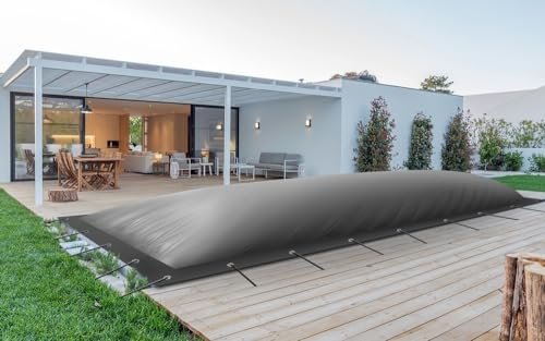 Aufblasbare Poolabdeckung Rechteckpool 700 x 350 cm I Rechteck 7 x 3,5 m I anthrazit