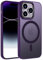 ORDA Custodia magnetica per iPhone 14 Pro Max 6,7 pollici, compatibile con MagSafe, per iPhone 14 Pro Max, trasparente, opaca, cover posteriore sottile, antiurto, viola