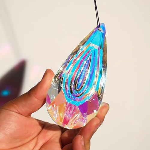 120mm Prisma Kristall zum Aufhängen Sonnenfänger große Fensterprisma Suncatcher Ornament Glas Anhänger Regenbogenmacher Kronleuchter Kristallanhänger für Fesnter Haus Garten Deko